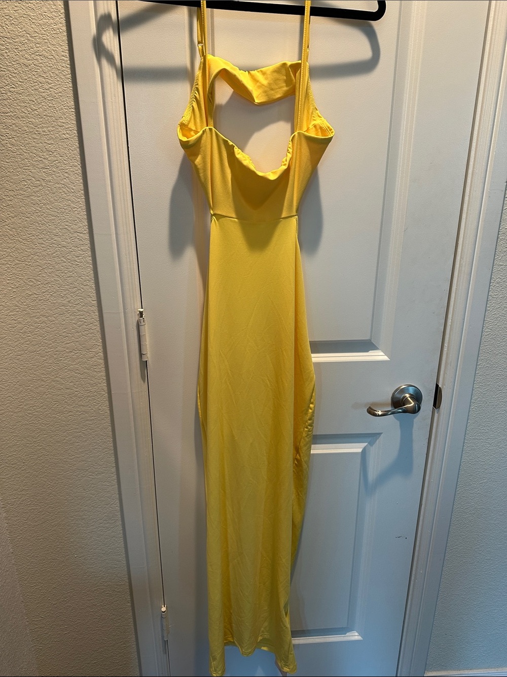 SHEIN Yellow Cowl Neck Maxi Slip Dress